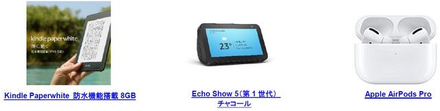 Kindle Paperwhite/Echo Show 5 (エコーショー5)/Apple AirPods Pro