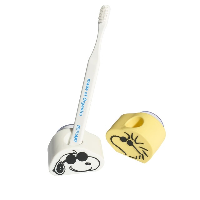 【コスメキッチン×PEANUTS「＜JOE COOL＞歯ブラシスタンド[スヌーピー/ウッドストック]」￥1,320】JOE COOLとウッドストックのキュートなデザインの歯ブラシスタンド
