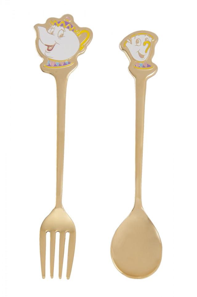 カトラリーセット 1600円｜(スプーン)長さ約12.5cm、(フォーク)長さ約14cm｜東京ディズニーリゾート・アプリ、ギャグファクトリー／ファイブ･アンド･ダイム
