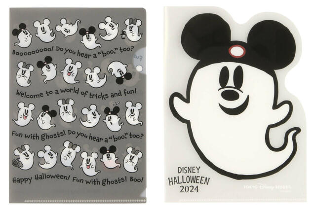 クリアホルダーセット 600円｜東京ディズニーリゾート「ディズニー・ハロウィーン」スペシャルグッズ｜販売店舗：東京ディズニーランド「ディズニー＆カンパニー」、東京ディズニーシー「スリーピーホエール・ショップ」｜発売日：2024年9月19日（木）