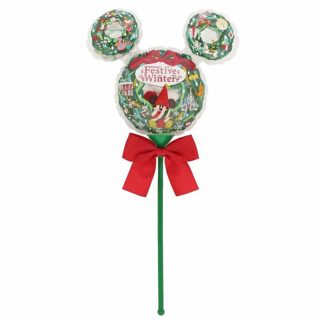 手持ちバルーン 700円｜「ディズニー・クリスマス」スペシャルグッズ｜東京ディズニーリゾート40周年“ドリームゴーラウンド”｜発売日：2023年11月7日（火）｜販売店舗：東京ディズニーランド「ディズニー＆カンパニー」、東京ディズニーシー「エンポーリオ」