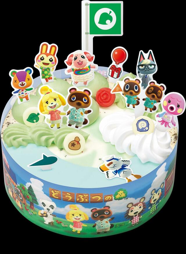 「どうぶつの森 アイスクリームケーキ」<価格:3,900円(税込)>【どうぶつの森とサーティワンが初コラボ!7月の新作「どうぶつの森 夏の島 ごちそうアイス」は、サカナが泳ぐ爽やかな夏の島フレーバー!】
