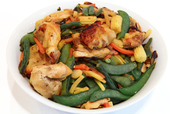  鶏もも肉と野菜の甘酢あんかけ 