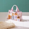 【Francfranc】「クリア スパバッグ」（ピンク／グレー）価格：2,200円（税込）