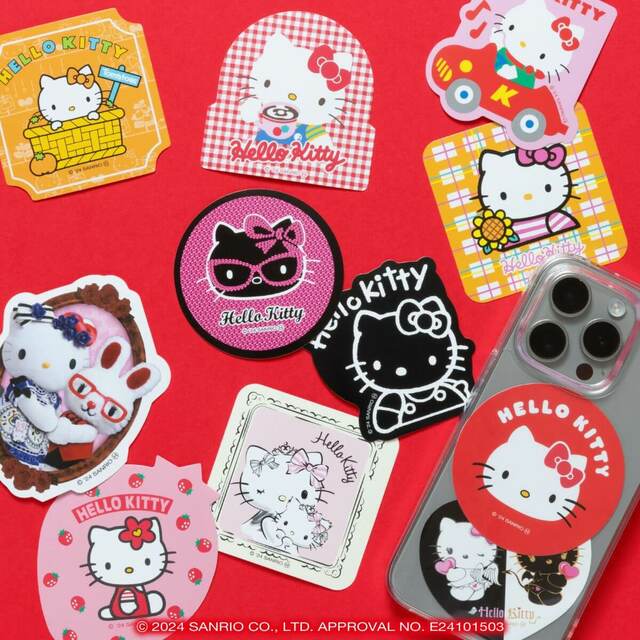 【HELLO KITTY 50th～ハッピーアニバーサリー★～】G賞 ステッカーSET（5枚セット）。大きめサイズでいろいろ楽しめちゃう♪
