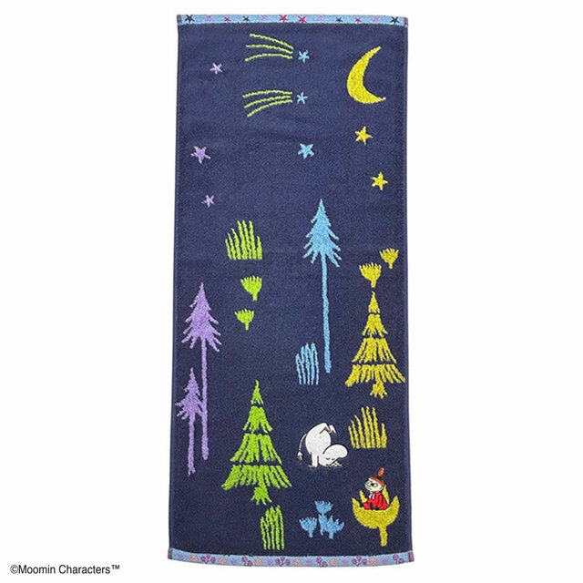 「MOOMIN　ムーミンフェイスタオル（よるのおさんぽ）34×80」1,430円（税込）