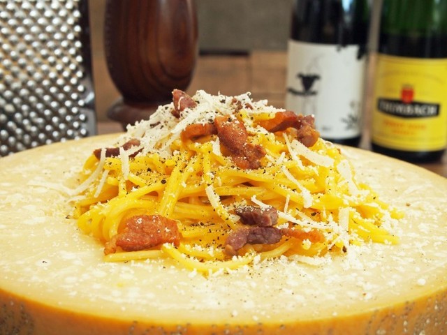 自家製パンチェッタを使ったカルボナーラ