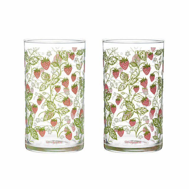 【mofusand「MERCI STRAWBERRY」】ストレートグラス（2種）／各1,980円（税込）