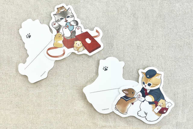 【もふにゃんこ文具 第2弾】ダイカットカード 各198円
