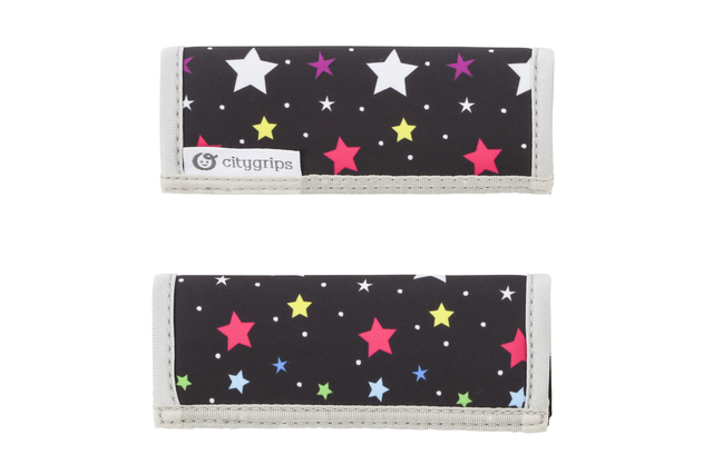 チューピー　ベビーカー・ハンドルカバー・シングル/ブラックマルチスター