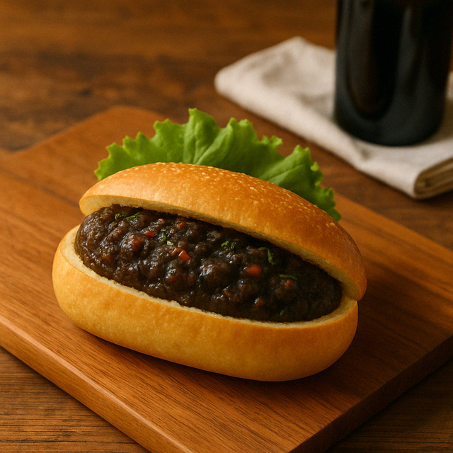 ファイターズ応援企画「限定パン」：金賞淡路牛カレーパン　サンハート「フランス仕立ての黒香りカリー」