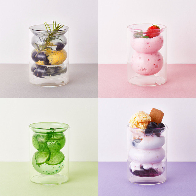 バブル ダブルウォールグラス:各1,400円(税込)