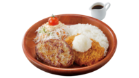 メンチカツおろしポン酢＆ハンバーグディッシュ 1,440円（税込）【びっくりドンキー「ハンバーグ屋のメンチカツ」】
