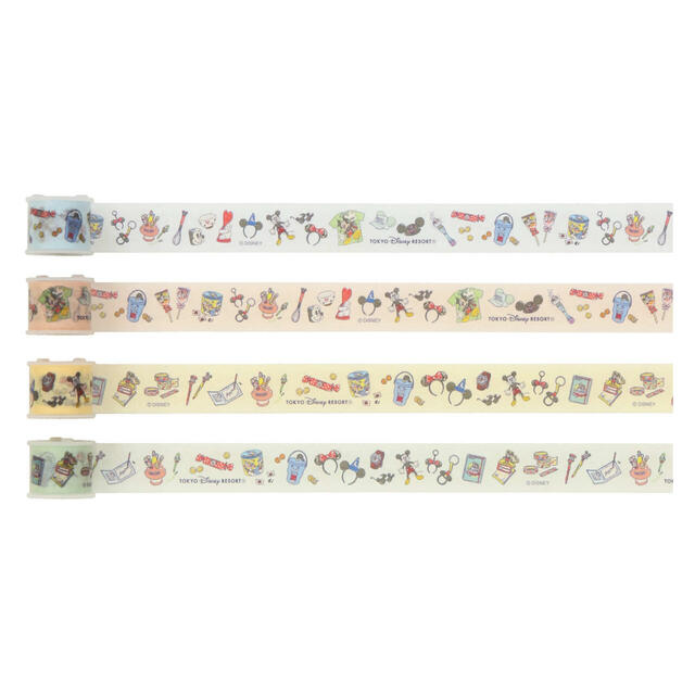 マスキングテープ〈Bobbin〉セット 1,600円|東京ディズニーリゾート「パークのおみやげたちをモチーフにしたグッズ」|販売店舗:東京ディズニーランド「グランドエンポーリアム」、東京ディズニーシー「エンポーリオ」|発売日:2024年11月21日(木)