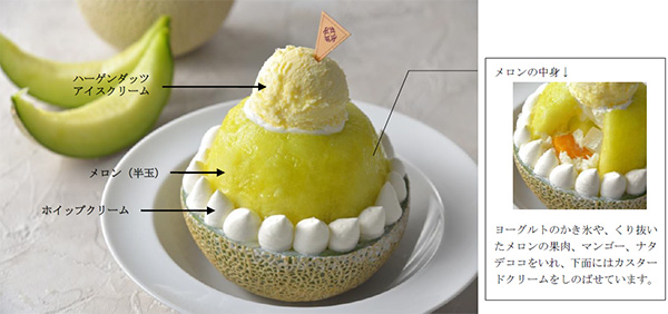 メロンボールのかき氷