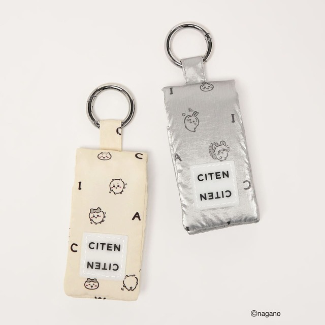 【ちいかわ×CITEN】「ちいかわ CITEN ミラー付きリップケースキーリング」2,530円/カラー:オフホワイト、シルバー
