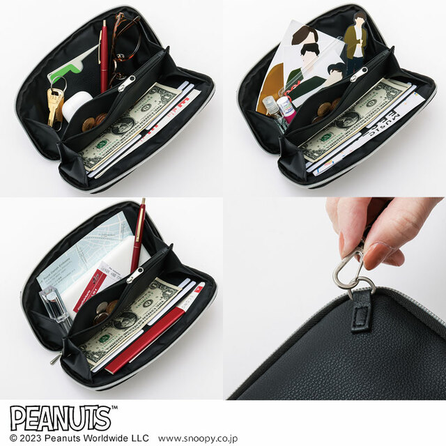 SNOOPY［スヌーピー］タテでもヨコでも持てる！スマホショルダーBLACK　2,640円