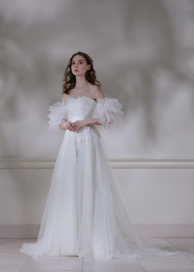 「DAVID K NEW YORK(デヴィッド ケイ ニューヨーク)」新作ウェディングドレス NY-0127_Offwhite