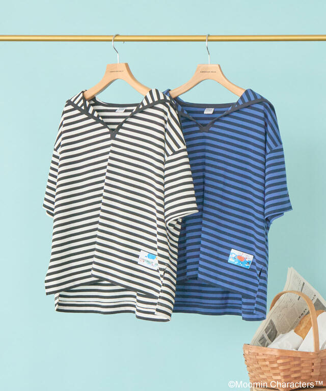 【WEB限定】「MOOMIN セーラーカラープルオーバー」（カラー：Ivory/Navy）価格：￥4,990