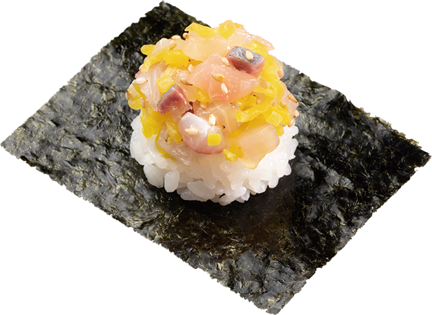 鹿児島県産かんぱちとたくあんの「かんたく」包み