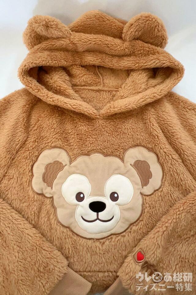 パーカー／大きなダッフィーの可愛いお顔のアップリケ付き