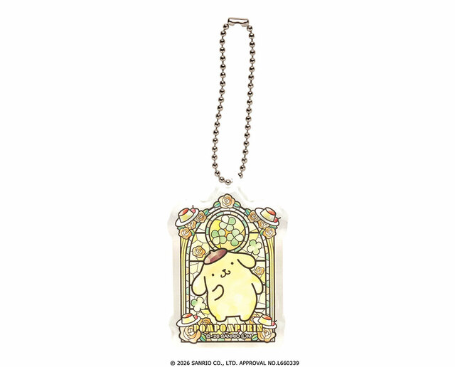 サンリオキャラクターズ ステンドグラス風アクリルキーチェーン/ポムポムプリン