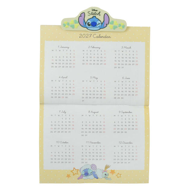 スティッチ&スクランプ 壁掛けカレンダー クリップ付き Costume CALENDAR&ORGANIZER 2026 2,400円