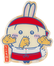 「ちいかわ焼き 店員さんなおみやげマグネット（うさぎ）」＜価格：770円（税込）＞【「モモンガ」も「くりまんじゅう」も「ラッコ」も♪ふわふわ生地の可愛い「ちいかわ焼き」に新しいキャラクターが仲間入り！】