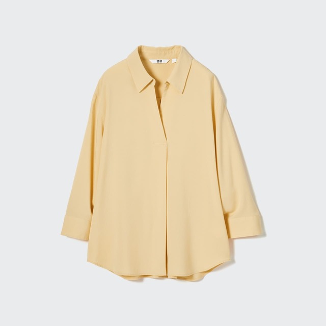 【ユニクロ・商品画像】「レーヨンスキッパーブラウス」（カラー：YELLOW）