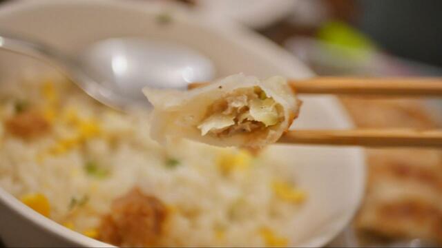 【セブン-イレブン　炒飯＆焼餃子】餃子の中身