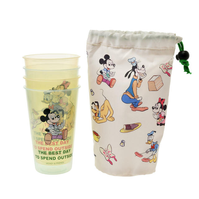 ミッキー&フレンズ コップ セット ポーチ入り SPRING PICNIC 2,400円