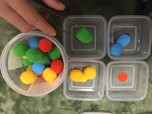 【モンテッソーリ教具】ポンポン仕分け／最初はタッパーでやってもOK！