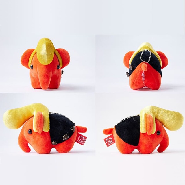 【ドムドムハンバーガー FANBOOK 2 努夢象 金リーゼントver. ボールチェーンぬいぐるみ】4方向からチェック