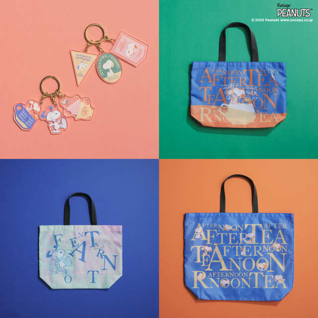 【Afternoon Tea LIVING】スリーキーチャーム 各1,100円、ロゴバッグ（S/M/LL） 2,970円/3,520円/4,290円