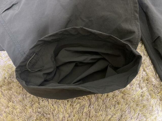 【ワークマン M47タイプユーティリティカーゴパンツ】ドローコードで裾を絞ると一気におしゃれ度がアップします