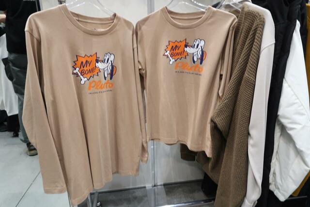 Disney長袖クルーネックTシャツ　大人用とキッズ用比較