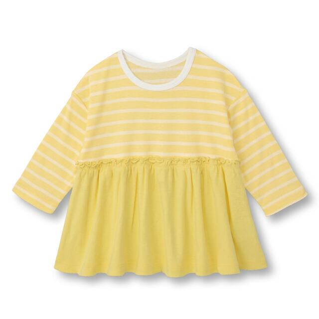 ソフのびドロップショルダーギャザー長袖Ｔシャツ 【ベビー服】｜￥ 990 （税込）