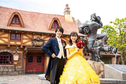 美女と野獣」エリアでウェディングフォト【ディズニー結婚式