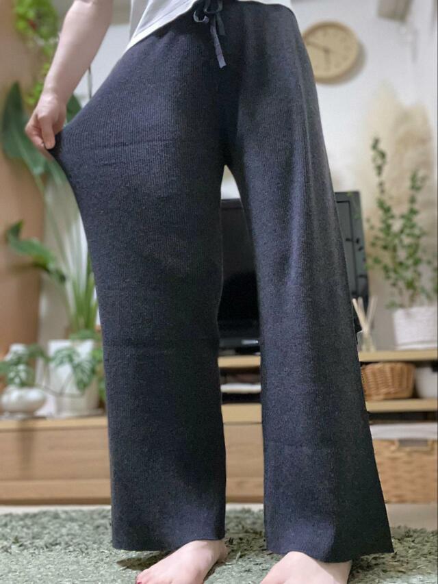 【ユニクロウォッシャブルニットリブパンツ】伸びがとても良くて履き心地が気持ちいい！