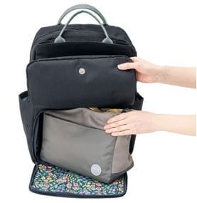 リュックの1階の別部屋にショルダーバッグがすっぽり入ります