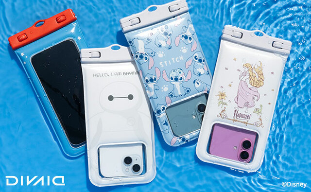 ディズニーキャラクター DIVAID フローティング防水ケース ワイドサイズ ショルダーストラップ 2,750円