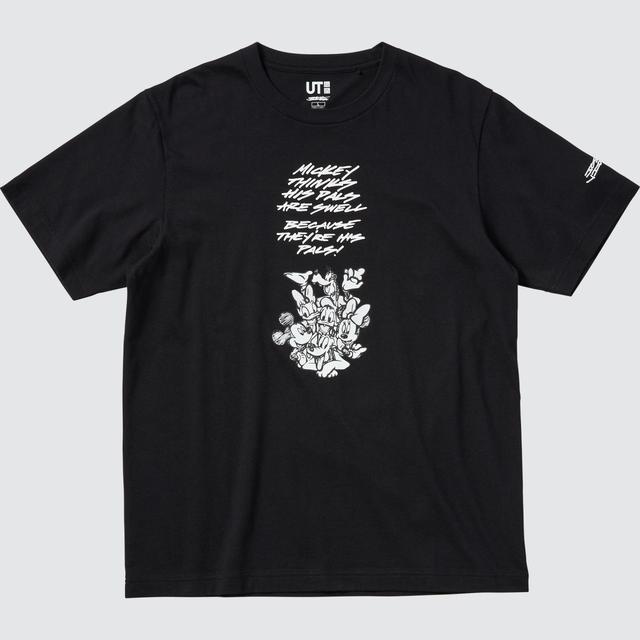 モノクローム ミッキーマウス アート バイ ジョシュア・ヴィーダス UT グラフィックTシャツ(半袖・レギュラーフィット)