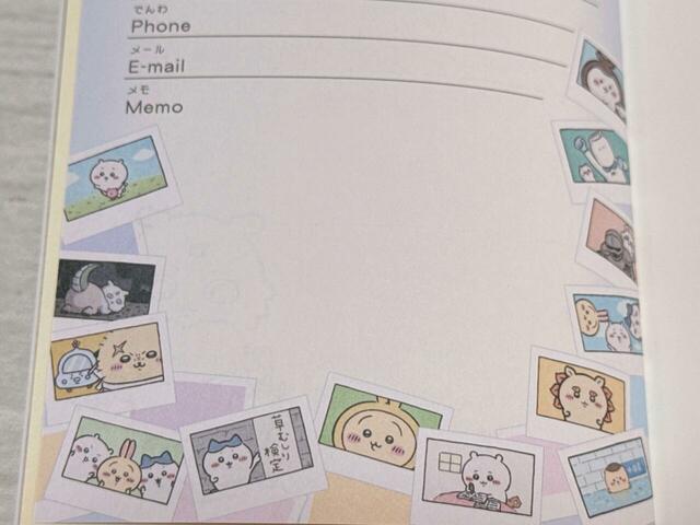 ポラロイド写真風のイラストがずらり。やっぱりハチワレのカメラで撮った思い出がテーマになっていそうですね!