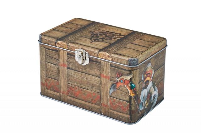 アソートスナック/”こんがり肉”をイメージしたスナックや、ハチミツ味のキャンディなどが、アイテムボックス缶にぎっしり