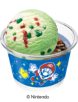 「スーパーマリオギャラクシー ダブルカップ A」＜価格：スモールダブル：510円／レギュラーダブル：760円（税込）＞【【サーティワン×スーパーマリオギャラクシー】4月の新作コラボフレーバーは“コットンフルーツギャラクシー”！チコのチャーム付きカップも期間限定で登場！】