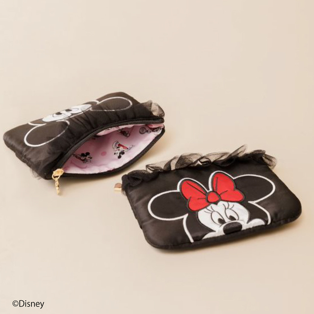 ミッキーマウス/ミニーマウス/フリルティッシュミニポーチ　￥2,500+tax