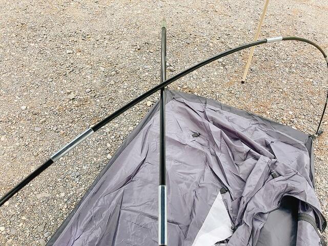 【ワークマン 【WEB限定】BASICドームテント 1人用 （キャノピー110cm）】これでインナーテントが立ち上がりました