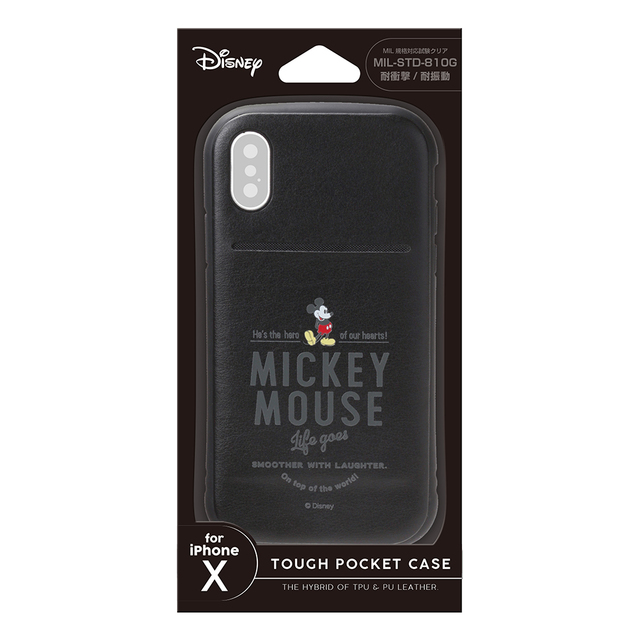 Disney /iPhone X用タフポケットケース ミッキーマウス/ブラック