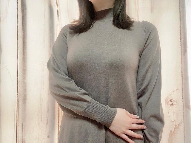 【UNIQLO（ユニクロ）】メリノブレンドAラインワンピース／ブラウンSサイズ着用