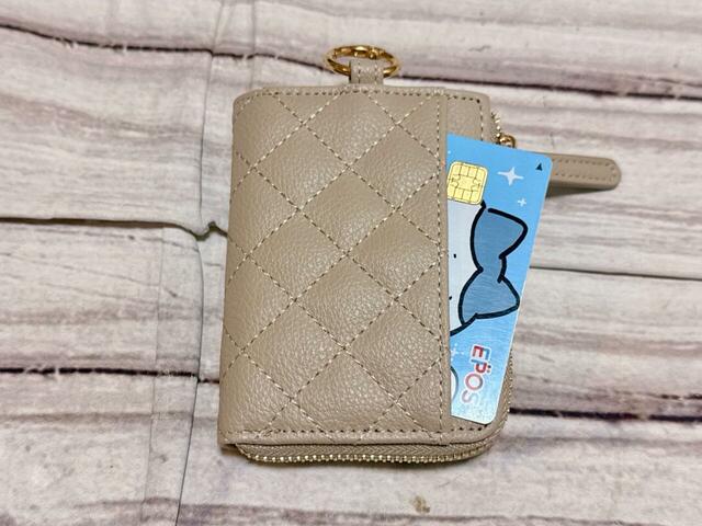 前面のカードポケットは大きめ。ケースに入れたマイナンバーカードも収納できます